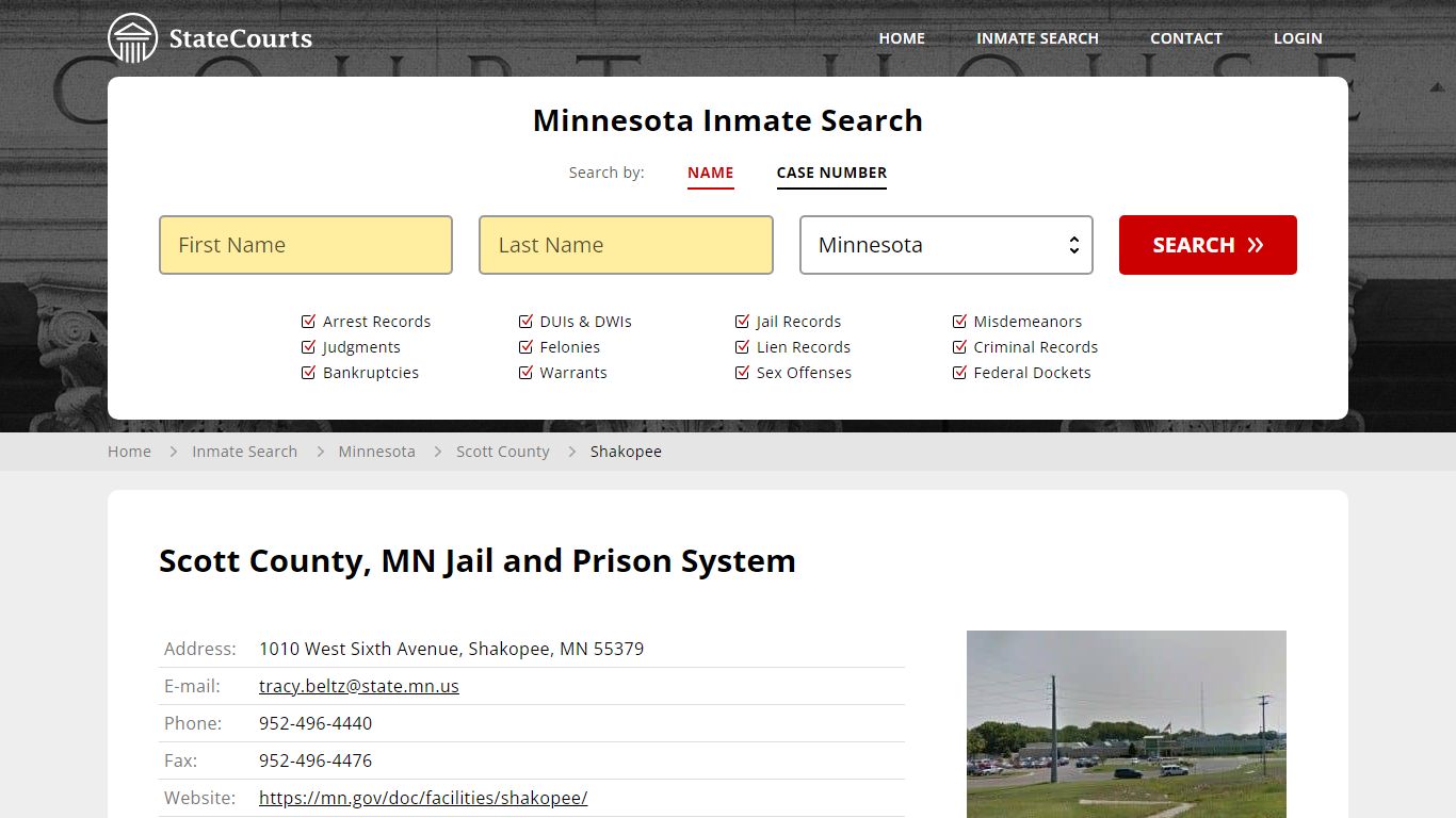Shakopee Inmate Records Search, Minnesota - StateCourts