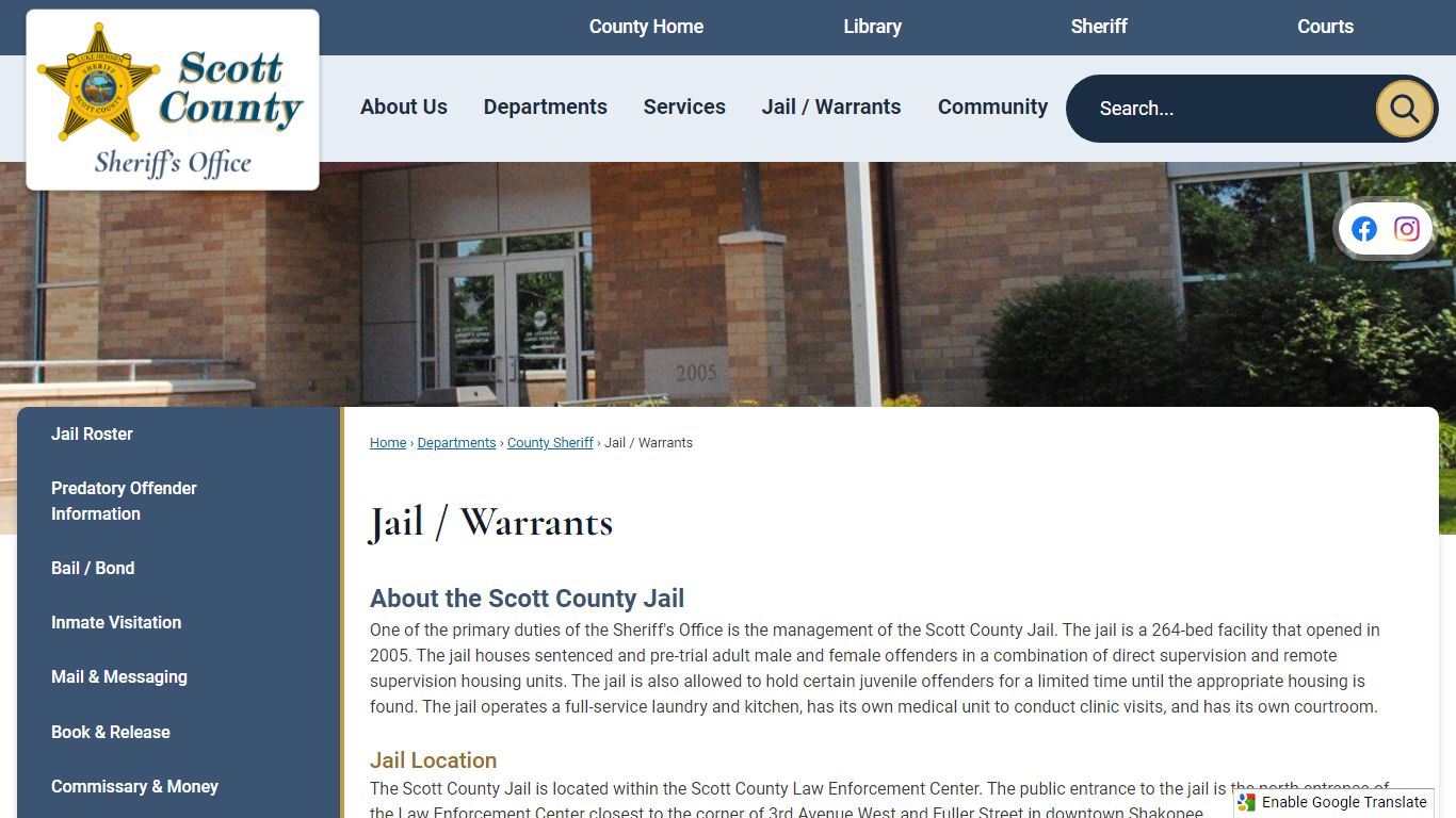 Jail / Warrants | Scott County, MN